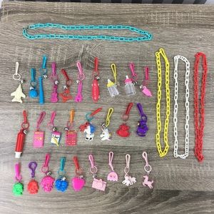 1980s Vintage Plastic Charm Necklace Unicorn